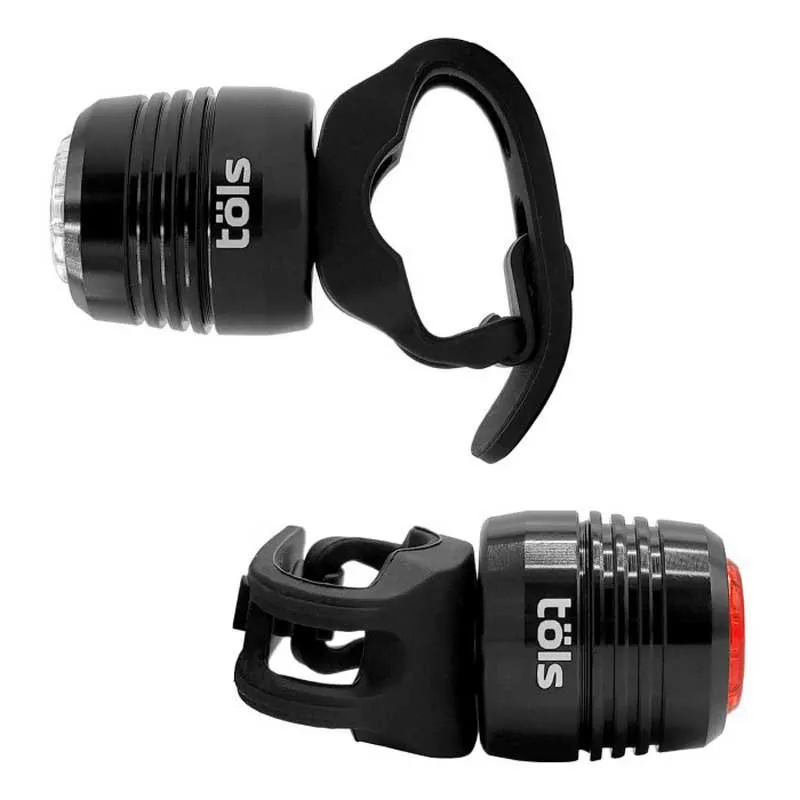 Töls Micro Usb Sykkellyktesett, Black, 10/5 Lysstyrker