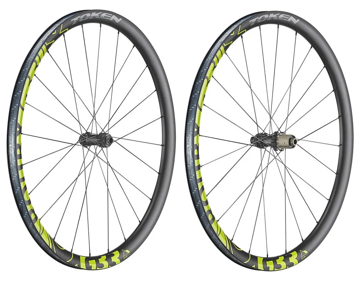 TOKEN G33 Carbon Hjulsett Til Gravel Og Cross Sort/Gul