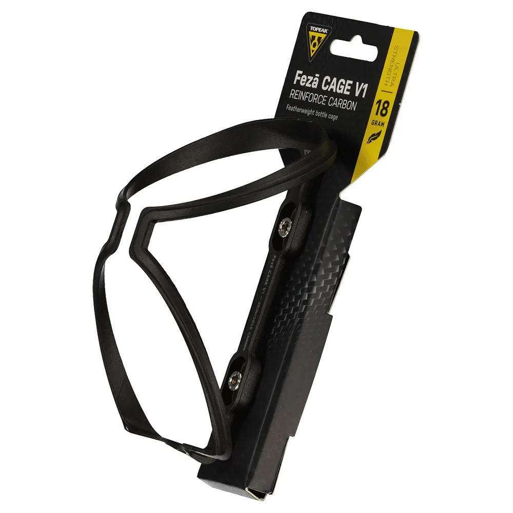 Topeak Feza V1 Reinforca Carbon Flaskeholder, Black, One Size Topeak Feza V1 Reinforca Carbon Flaskeholder, Black, One Size