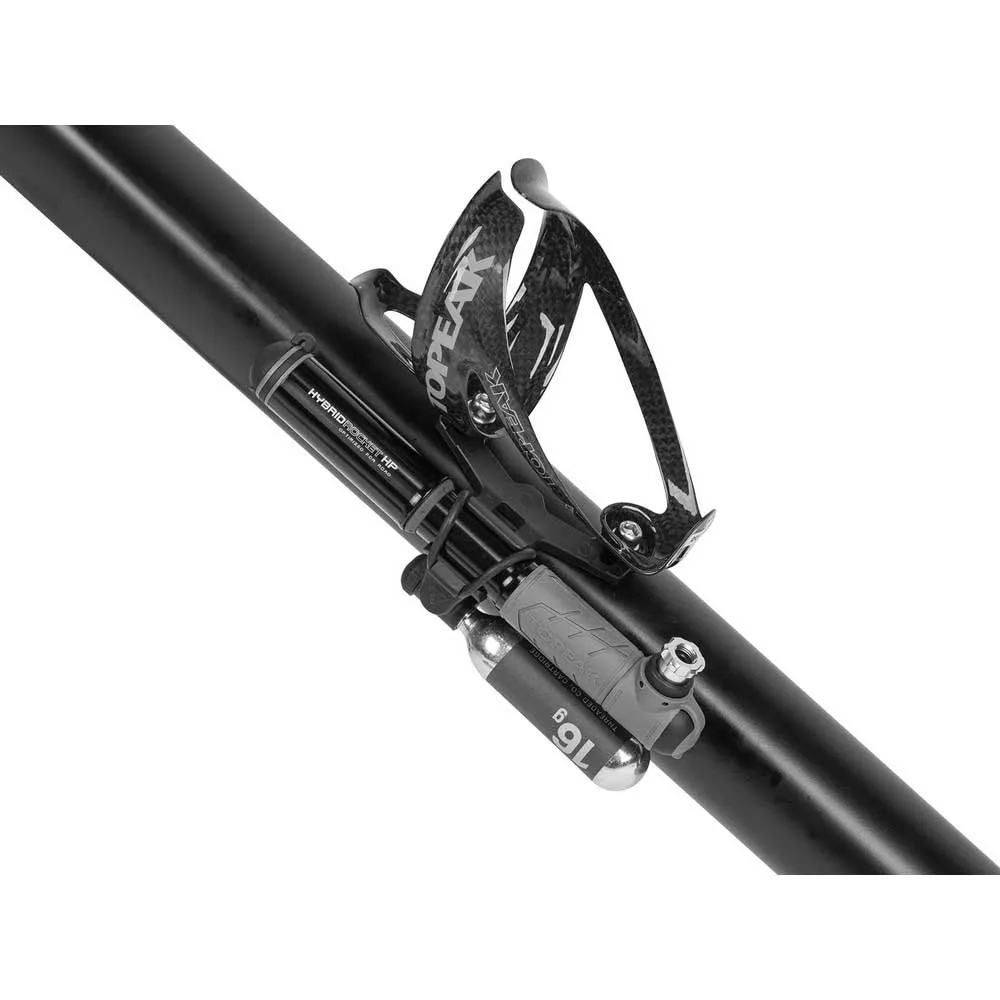 Topeak Hybrid Rocket Hp With 16g Threaded Co2 Cartridge Mini Pumpe, Black / grey, 160psi Topeak Hybrid Rocket Hp With 16g Threaded Co2 Cartridge Mini Pumpe, Black / grey, 160psi
