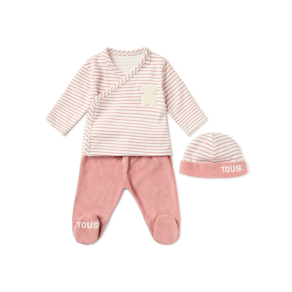 Tous Classic Langarmet Sett, Pink, 3MON