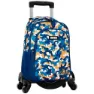 Toybags Fortnite Blå Kamuflasje Dobbel Ryggsekk Med Adapterbar Vogn Og 4 Svingbare Hjul 42x32x20 Cm, Multicolor