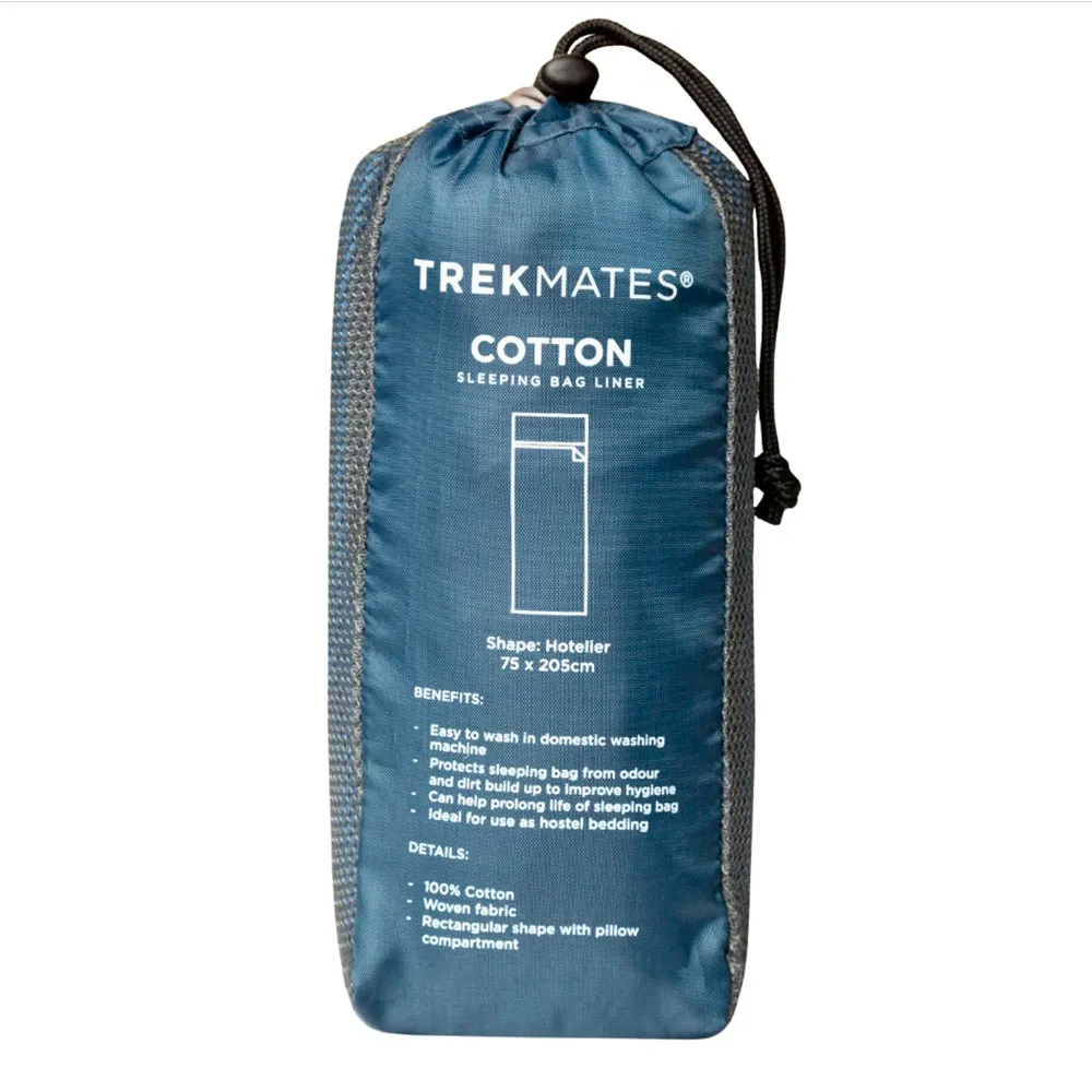 Trekmates Cotton Hotelier Soveposelaken, Blue