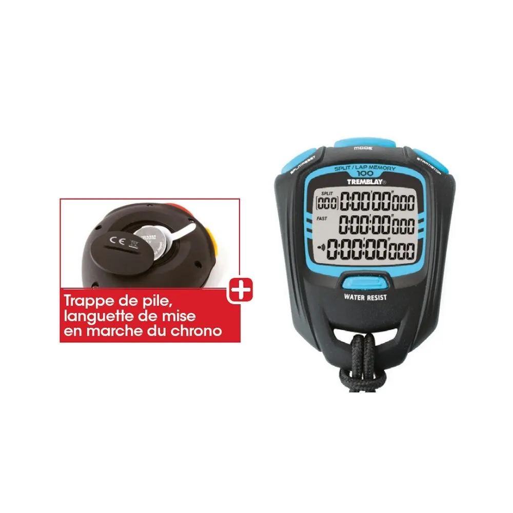 Tremblay 100 Memories Stoppeklokke, Black, One Size
