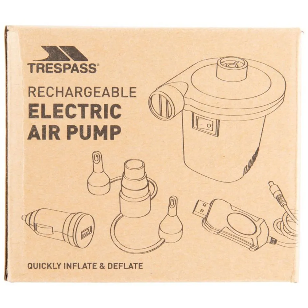 Trespass Cyclone Cordless Usb Elektrisk Luftpumpe, Black