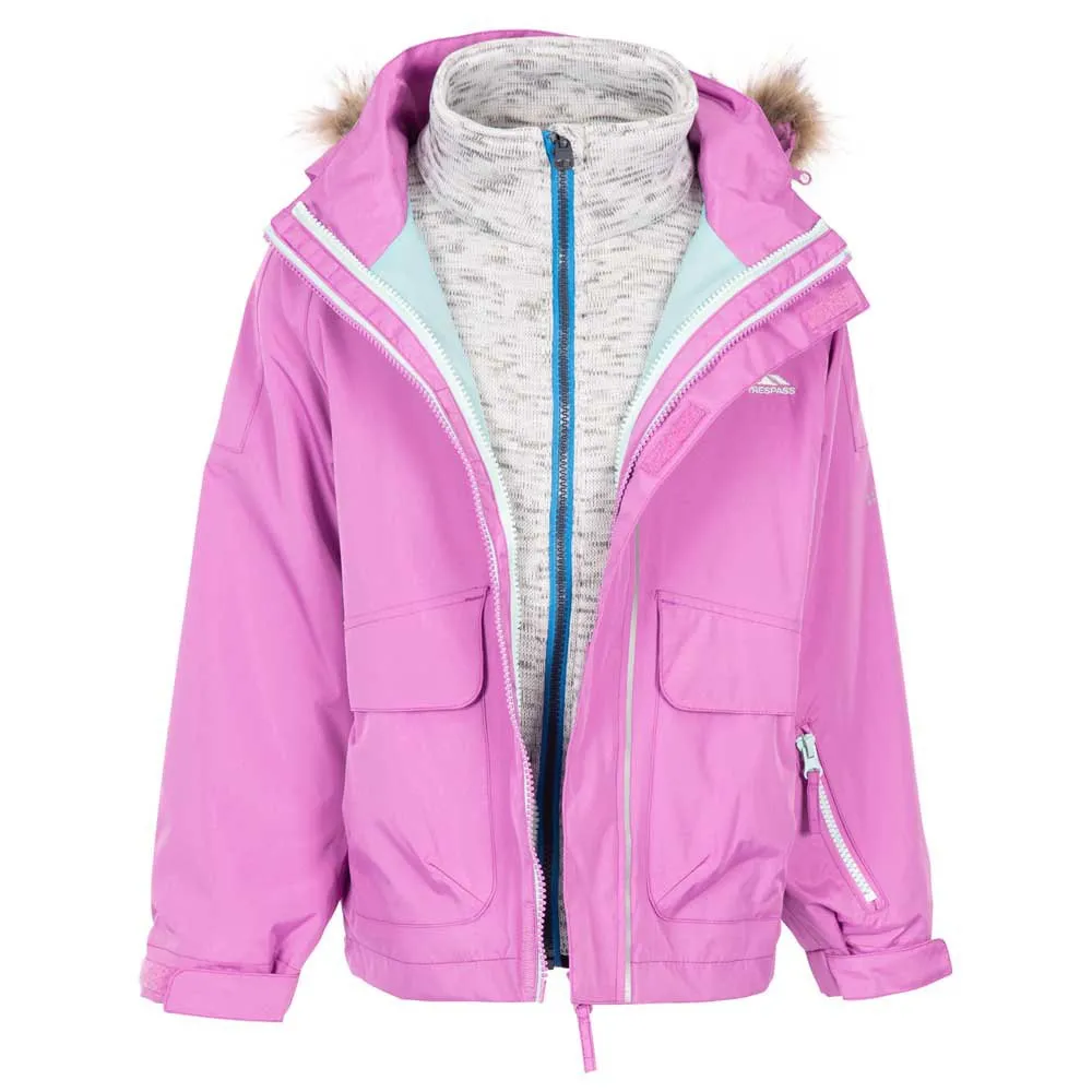 Trespass Outshine Tp50 Avtakbar Jakke, Deep pink, 7-8Y Trespass Outshine Tp50 Avtakbar Jakke, Deep pink, 7-8Y