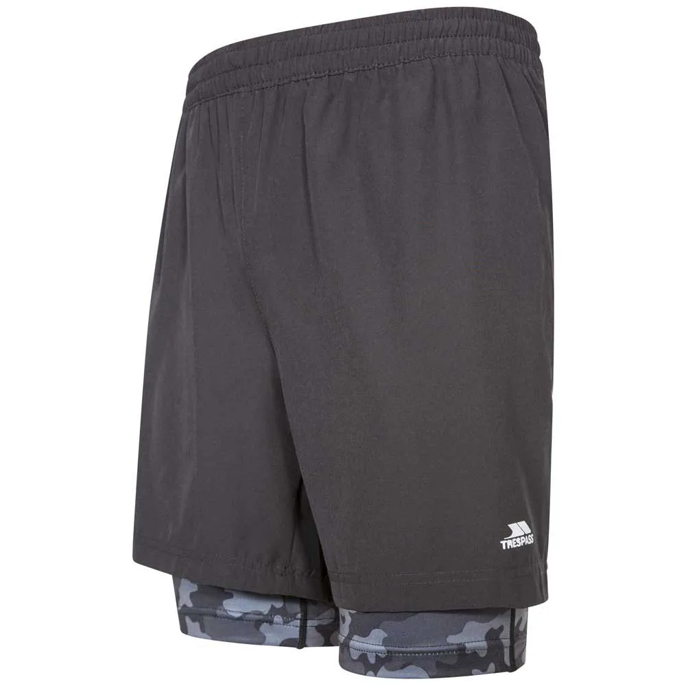 Trespass Patterson Shorts, Black / grey marl Trespass Patterson Shorts, Black / grey marl