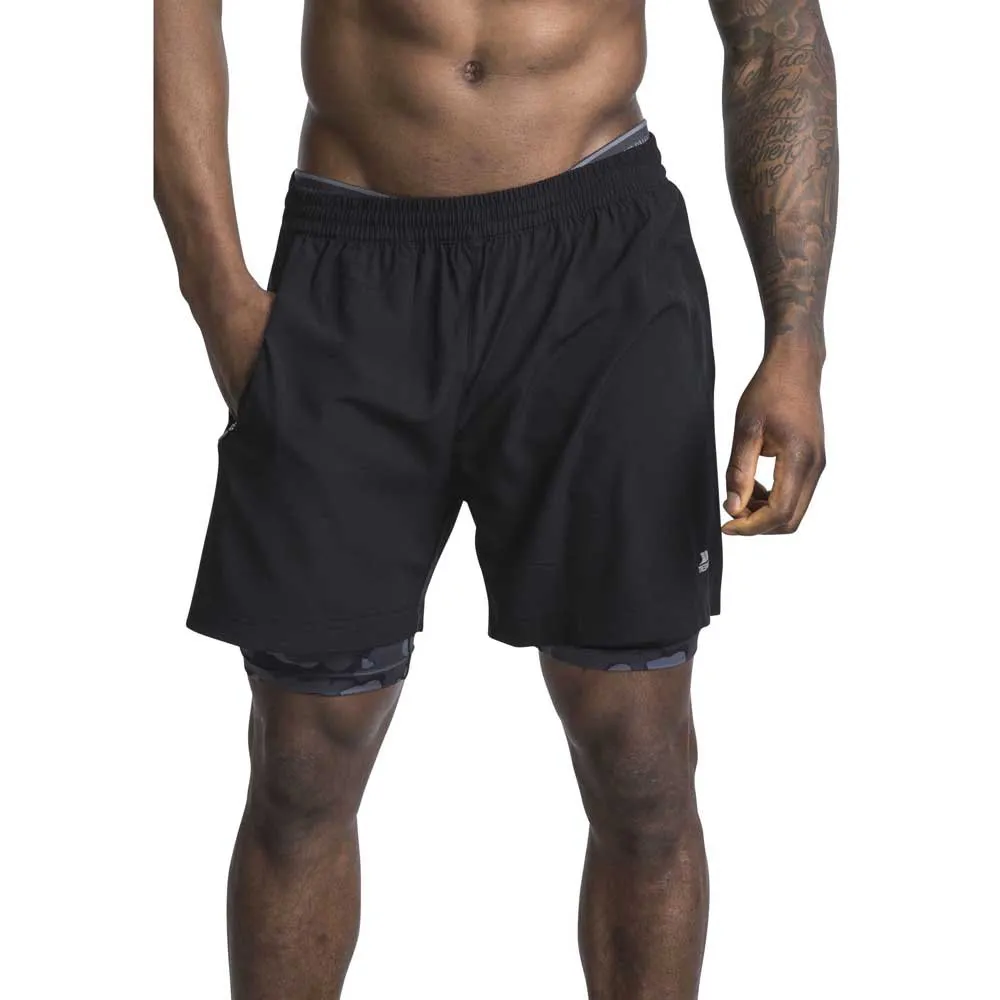 Trespass Patterson Shorts, Black / grey marl Trespass Patterson Shorts, Black / grey marl