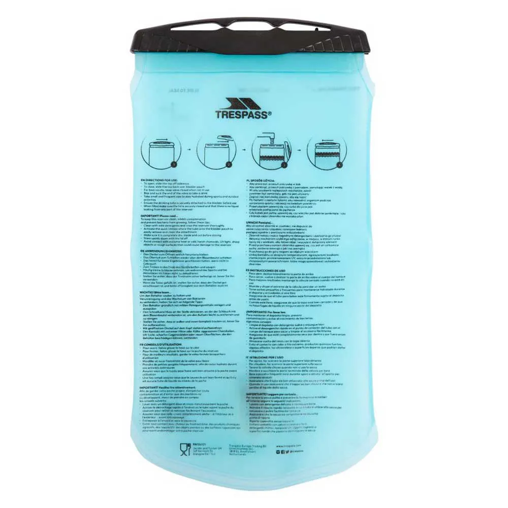 Trespass Quenched 2l Drikkepose, Clear blue, One Size