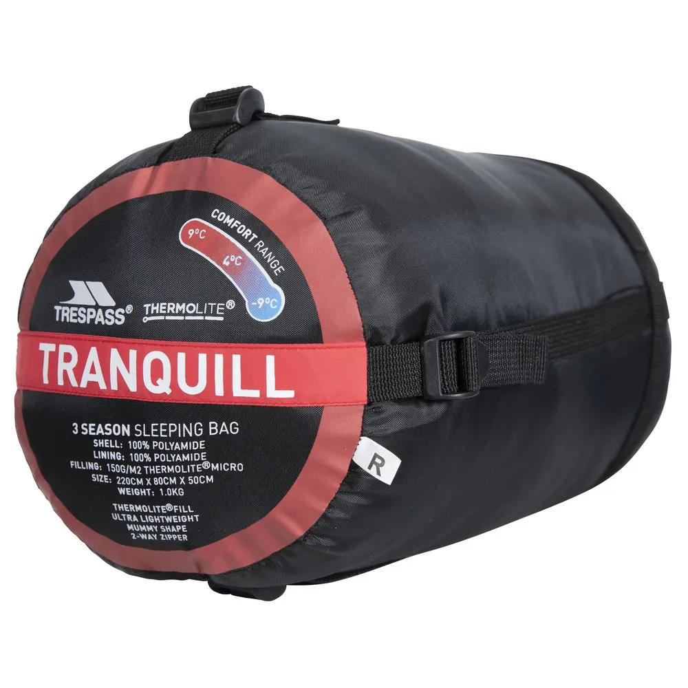 Trespass Tranquill Sovepose, Red, Central Zipper