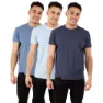 Trespass Triplex Kortarmet T-skjorte, Sky blue stripe / navy marl / denim