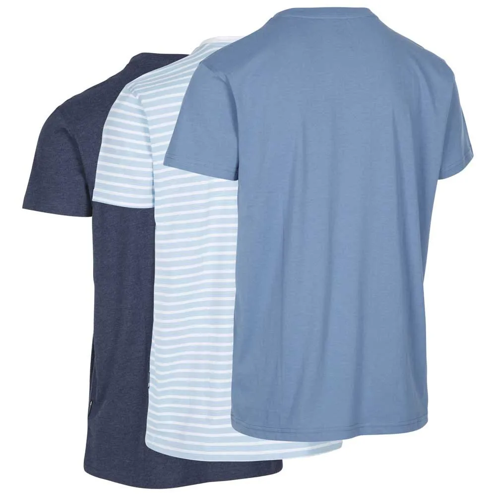 Trespass Triplex Kortarmet T-skjorte, Sky blue stripe / navy marl / denim