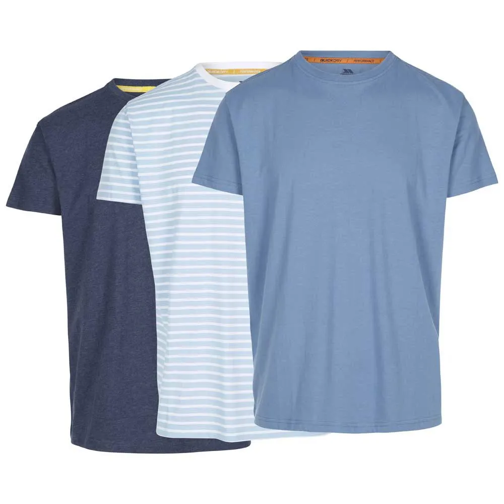 Trespass Triplex Kortarmet T-skjorte, Sky blue stripe / navy marl / denim