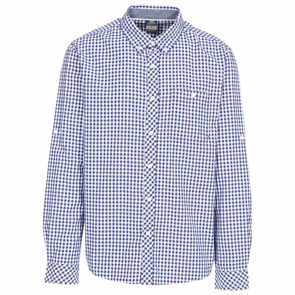 Trespass Yafforth Skjorte Med Lange Ermer, Blue check Trespass Yafforth Skjorte Med Lange Ermer, Blue check