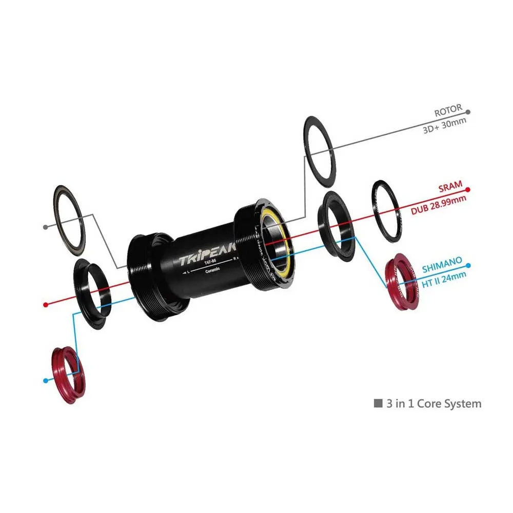 Tripeak Jetstream Pro T47/sh/sram Dub/rotor 3d Ceramic Kranklagerkopper, Black / black, 85.5mm Tripeak Jetstream Pro T47/sh/sram Dub/rotor 3d Ceramic Kranklagerkopper, Black / black, 85.5mm