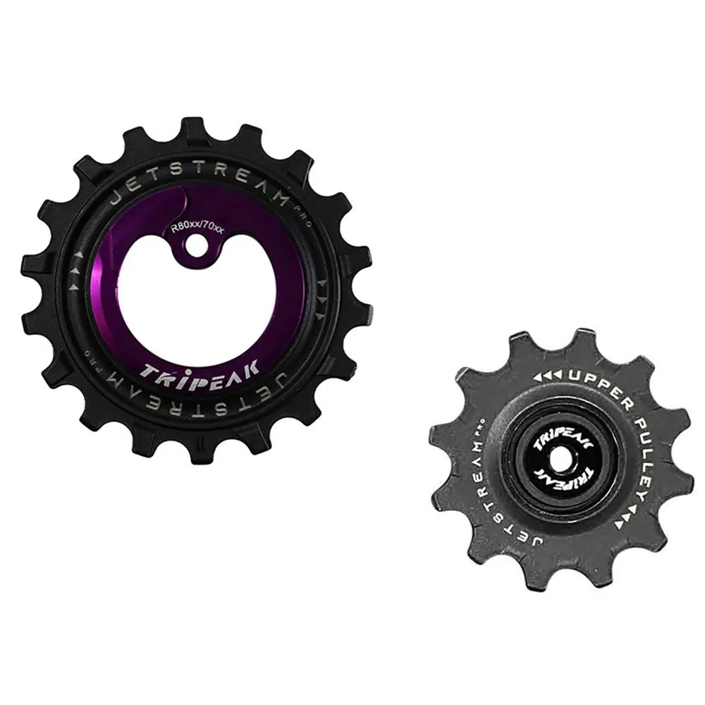 Tripeak Oversized pulleyhjul Jetstream pro keramiske lagre Shimano 91XX 12T/18T, Purple, 12-18t Tripeak Oversized pulleyhjul Jetstream pro keramiske lagre Shimano 91XX 12T/18T, Purple, 12-18t