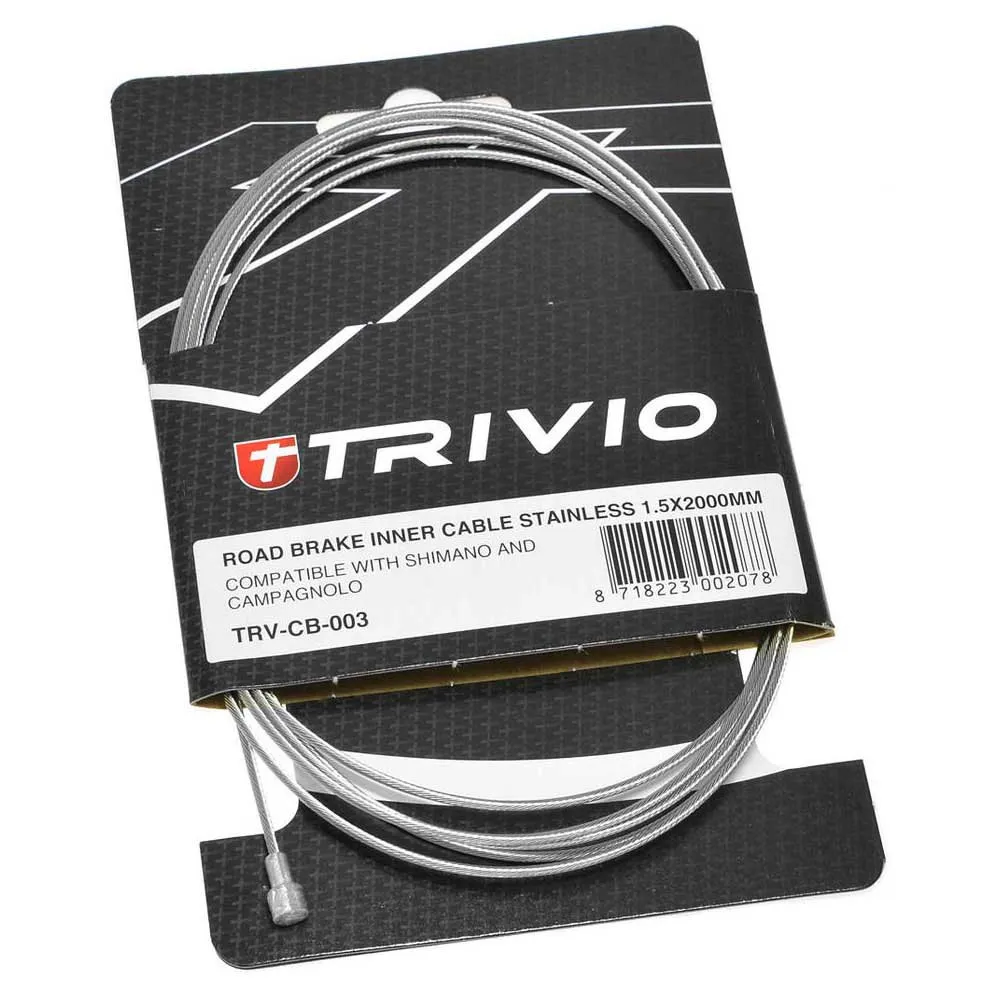 Trivio Road Stainless Bremsekabel 20 Enheter, Silver, 1.5 x 2000mm