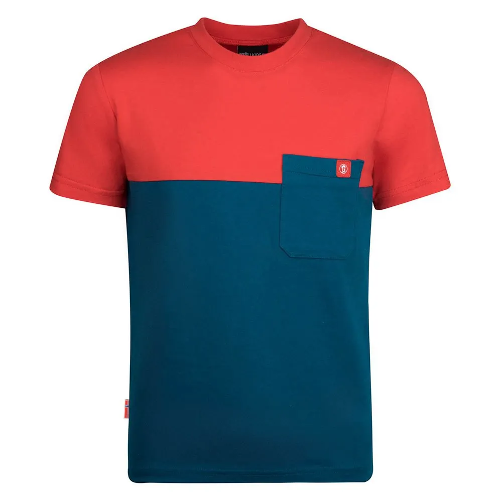 Trollkids Bergen Kortarmet T-skjorte, Petrol / spicy red, 176cm Trollkids Bergen Kortarmet T-skjorte, Petrol / spicy red, 176cm