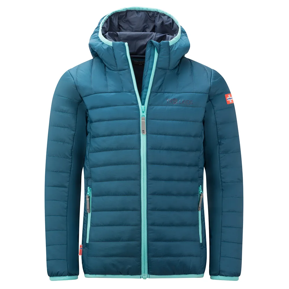 Trollkids Eikefjord Jakke Refurbished, Dark marine / arctic blue / mystic blue, 164cm