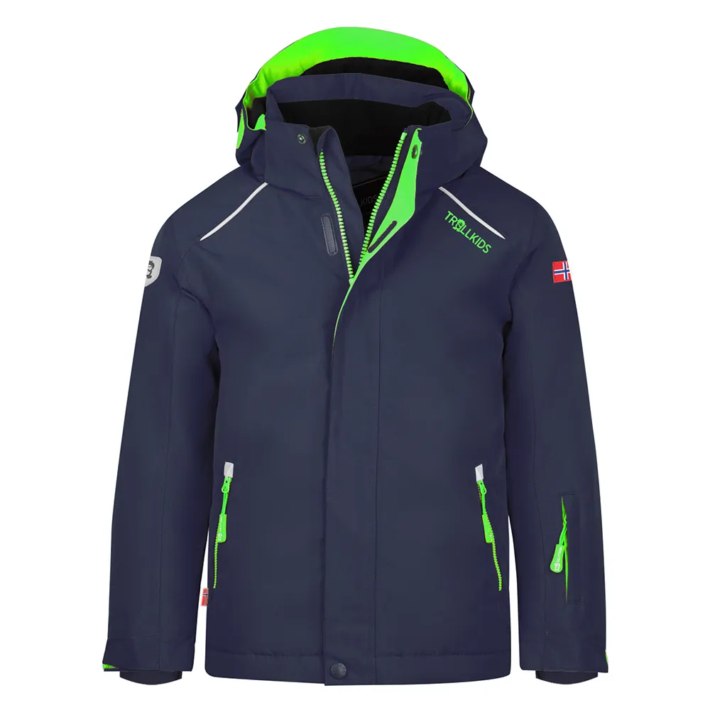 Trollkids Holmenkollen Pro Jakke Refurbished, Navy / green, 92cm