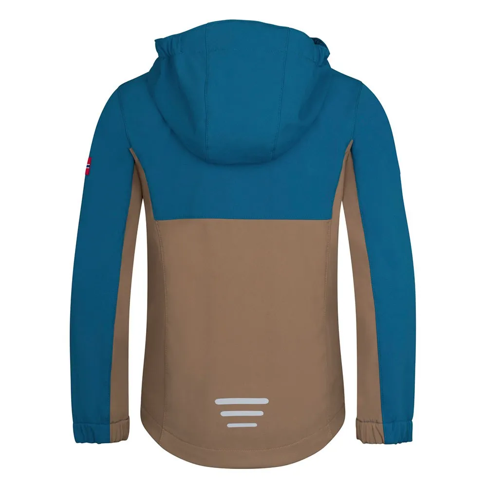Trollkids Kristiansand Jakke Refurbished, Atlantic blue / mocca brown / glow orange 1, 176cm