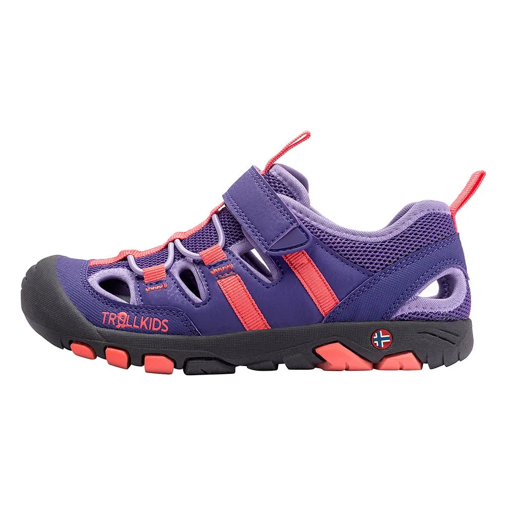 Trollkids Kroksand Sandaler, Dark purple / coral rose, EU 36