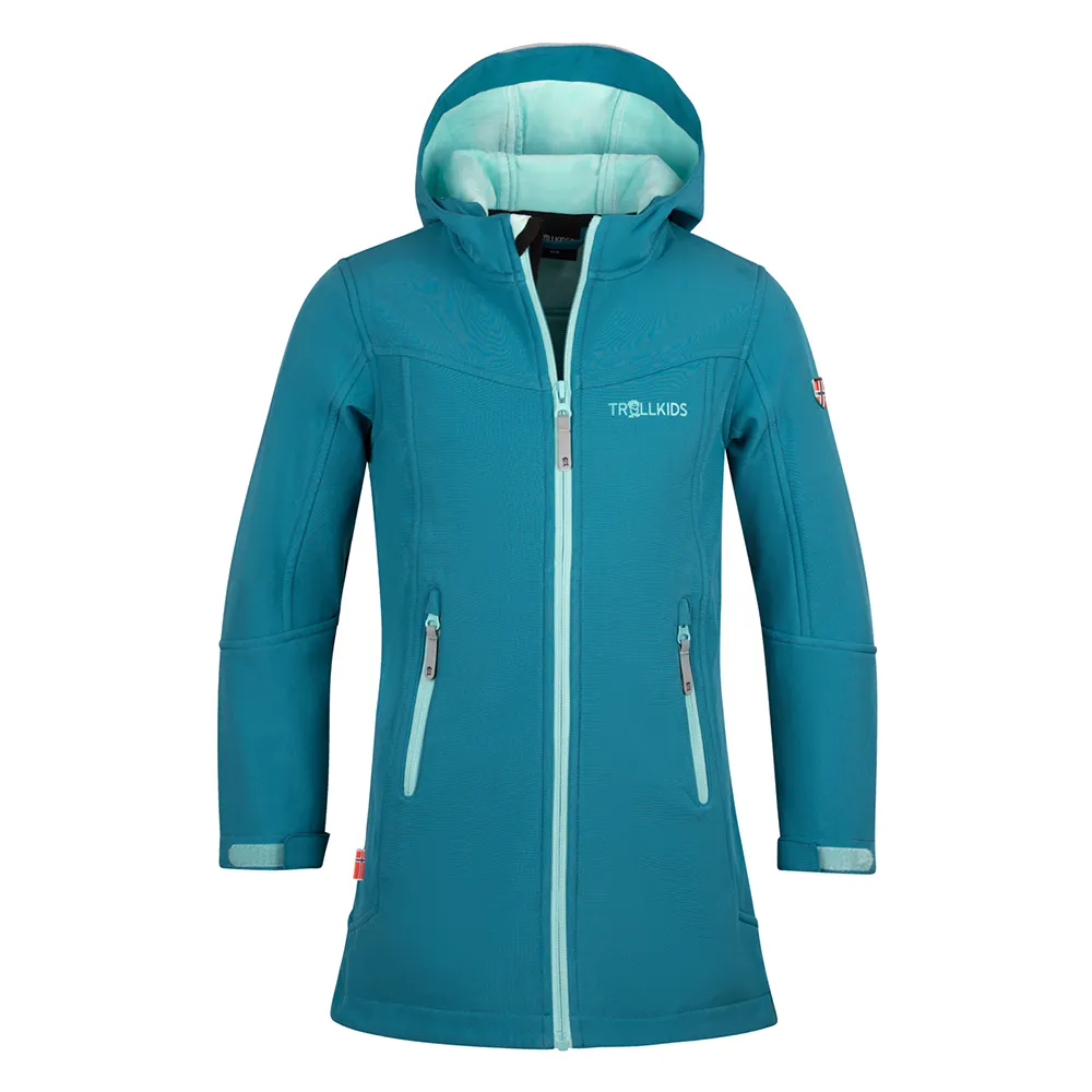 Trollkids Lillesand Coat Jakke Refurbished, Teal / aqua, 116cm