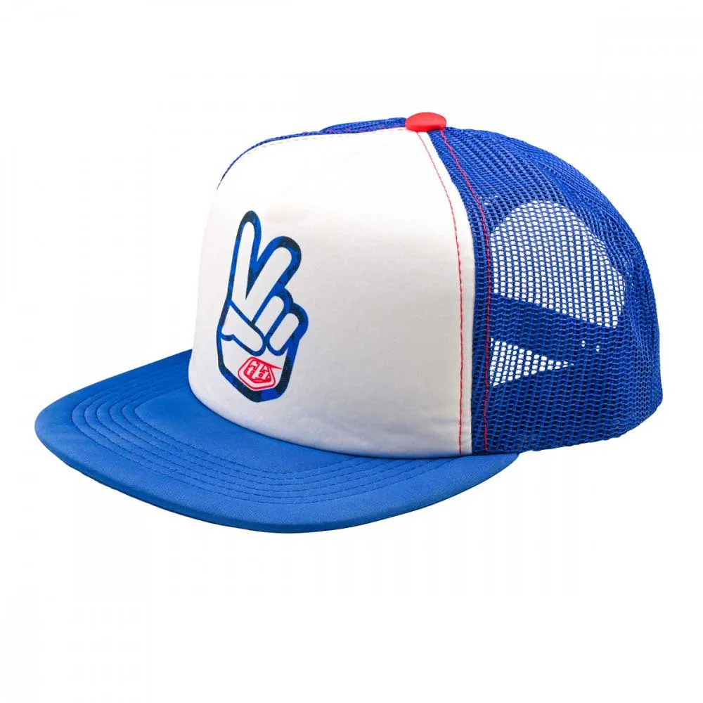 Troy Lee Designs Peace Out Trucker Cap, White blue