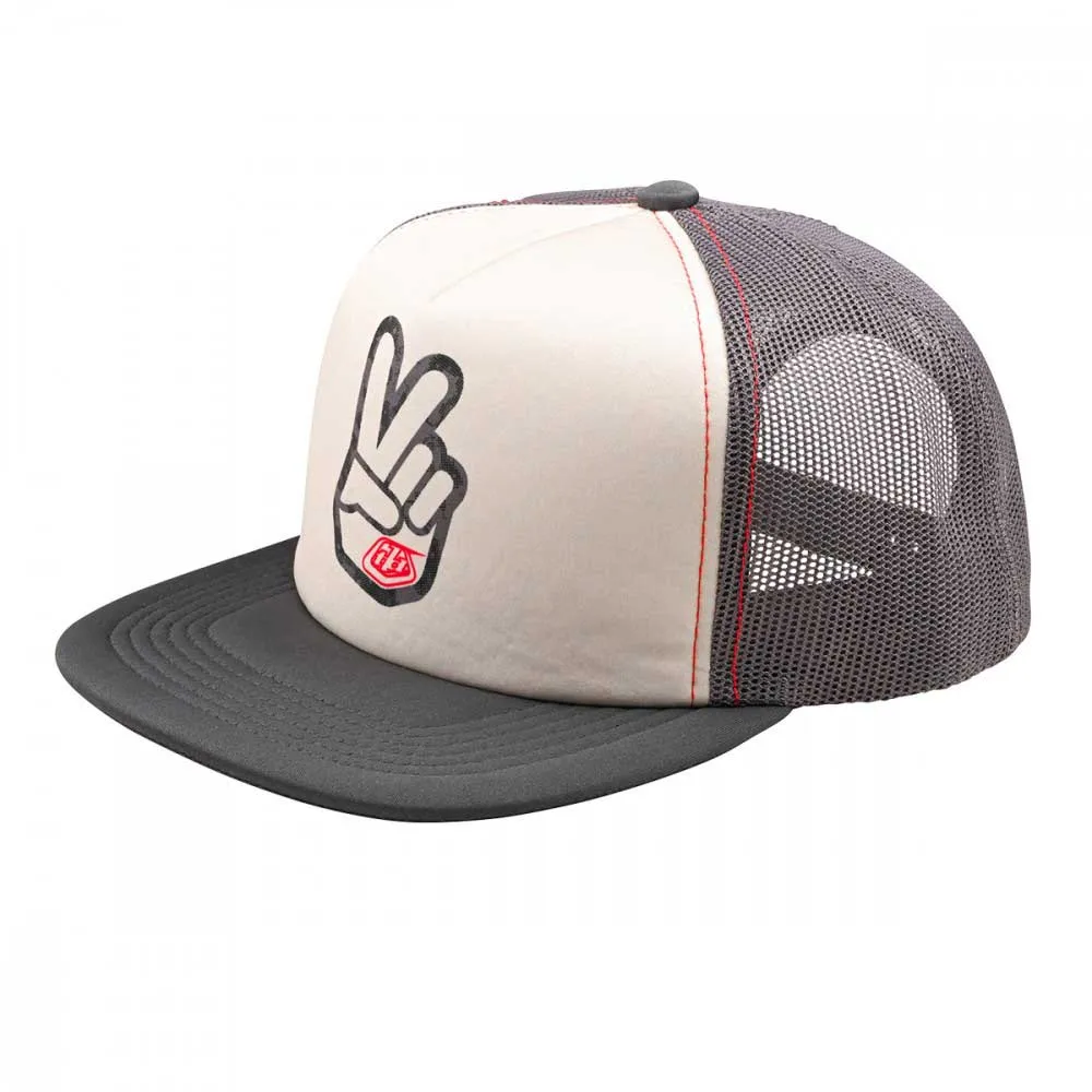Troy Lee Designs Peace Out Trucker Vintage Cap, White carbon Troy Lee Designs Peace Out Trucker Vintage Cap, White carbon