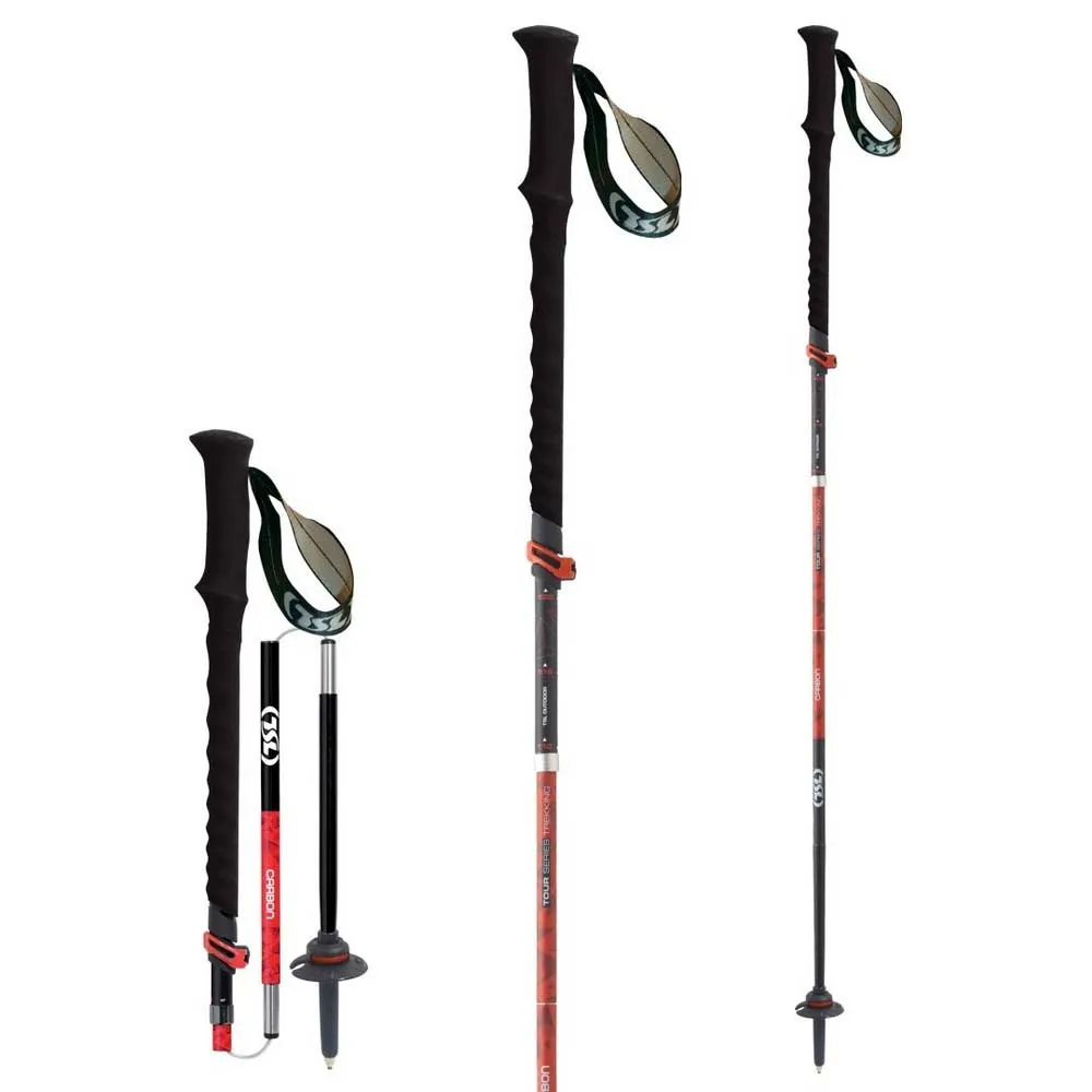 Tsl Outdoor Tour Carbon 5 Cross Twist Spaserstokker, Black / red, 110-130cm