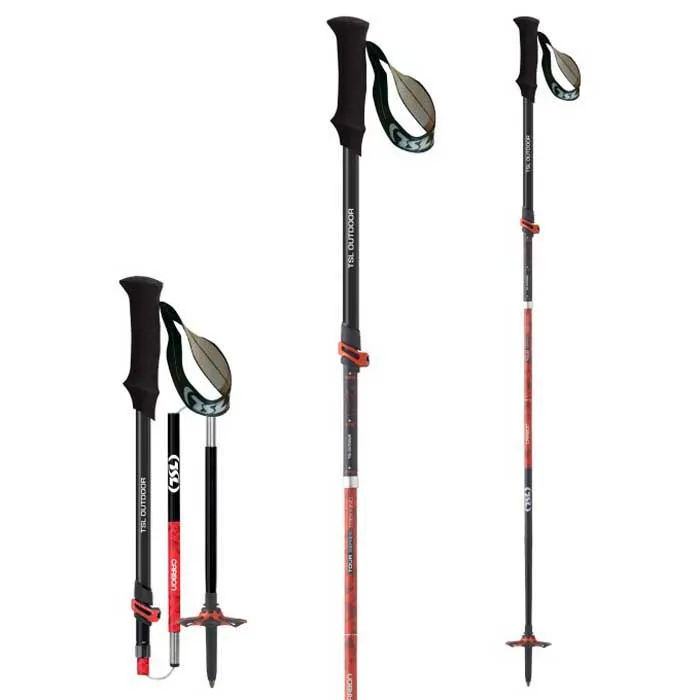 Tsl Outdoor Tour Carbon 5 Light Twist Spaserstokker, Black / red, 110-130cm
