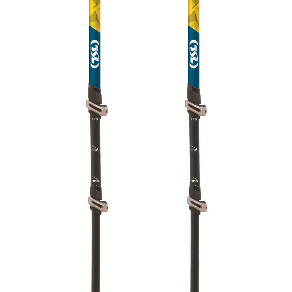 Tsl Outdoor Tour Carbon Compact 3 Light Twist Spaserstokker, Black / yellow / blue, 62-125cm Tsl Outdoor Tour Carbon Compact 3 Light Twist Spaserstokker, Black / yellow / blue, 62-125cm