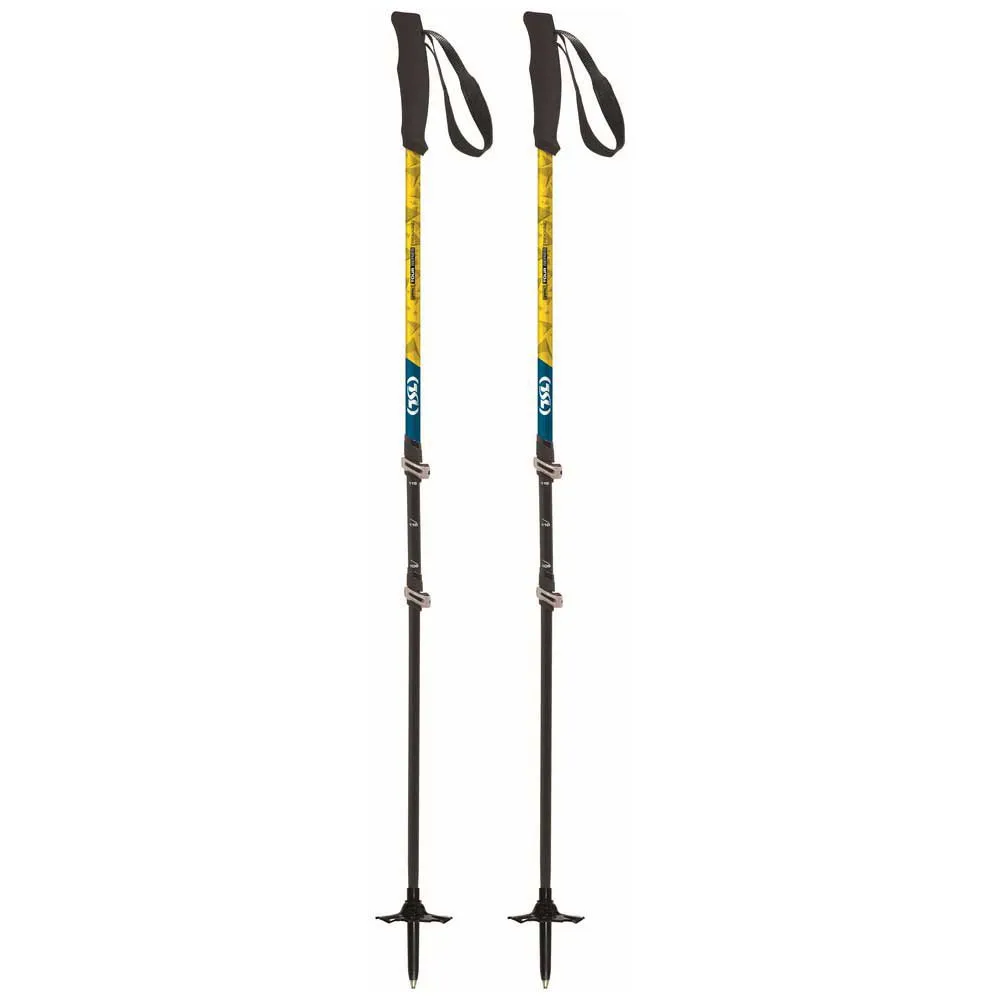 Tsl Outdoor Tour Carbon Compact 3 Light Twist Spaserstokker, Black / yellow / blue, 62-125cm Tsl Outdoor Tour Carbon Compact 3 Light Twist Spaserstokker, Black / yellow / blue, 62-125cm