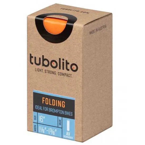 Tubolito Folding Bike 16´´ Schrader Slange, Orange, 16"