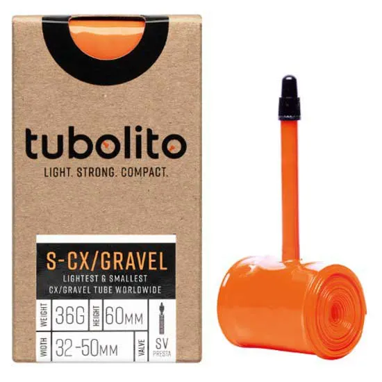 Tubolito S-tubo Cx/gravel Presta 60 Mm Slange, Orange, 700C, 32-50 Tubolito S-tubo Cx/gravel Presta 60 Mm Slange, Orange, 700C, 32-50