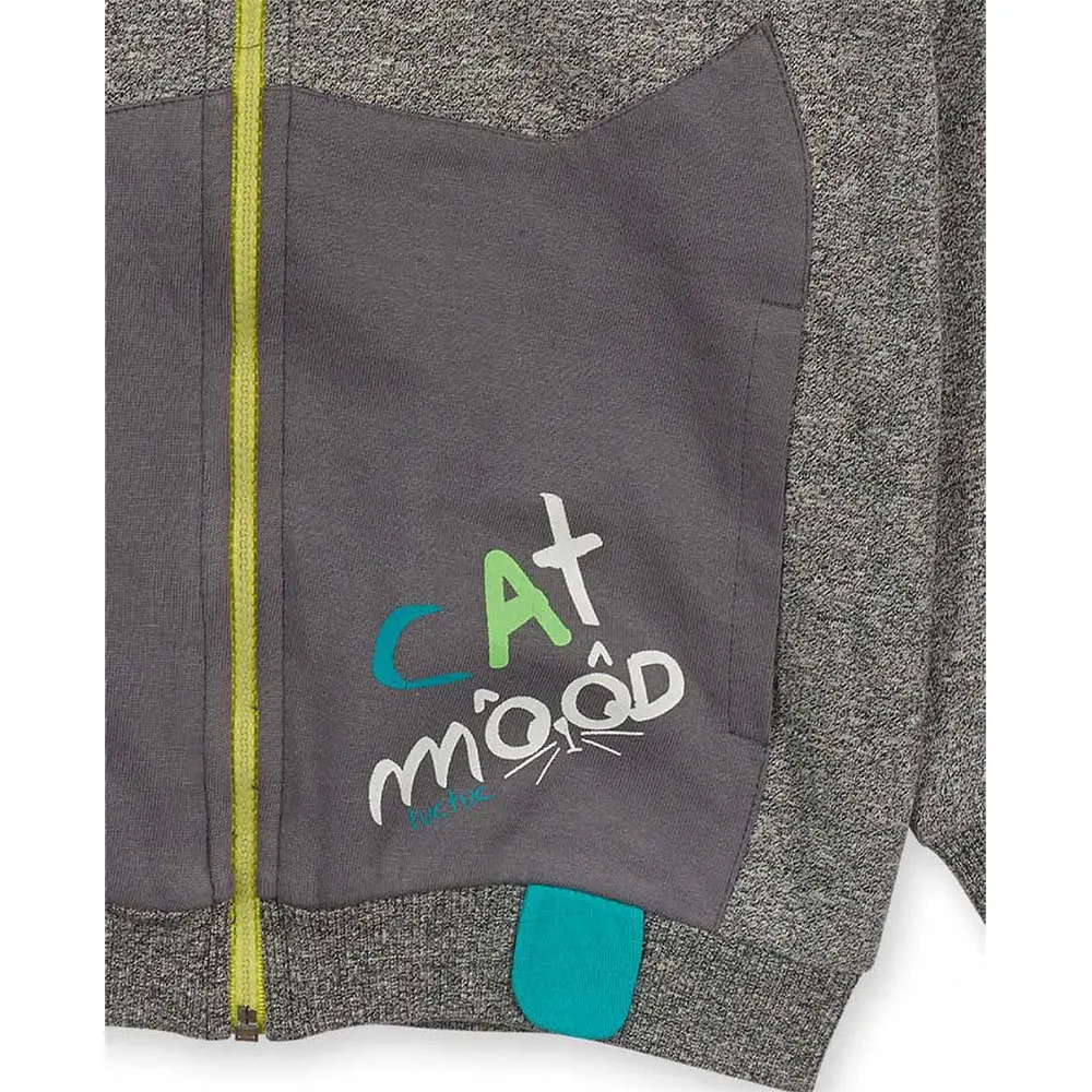 Tuc Tuc Cattitude Langarmet Sett, Grey 1, 5Y