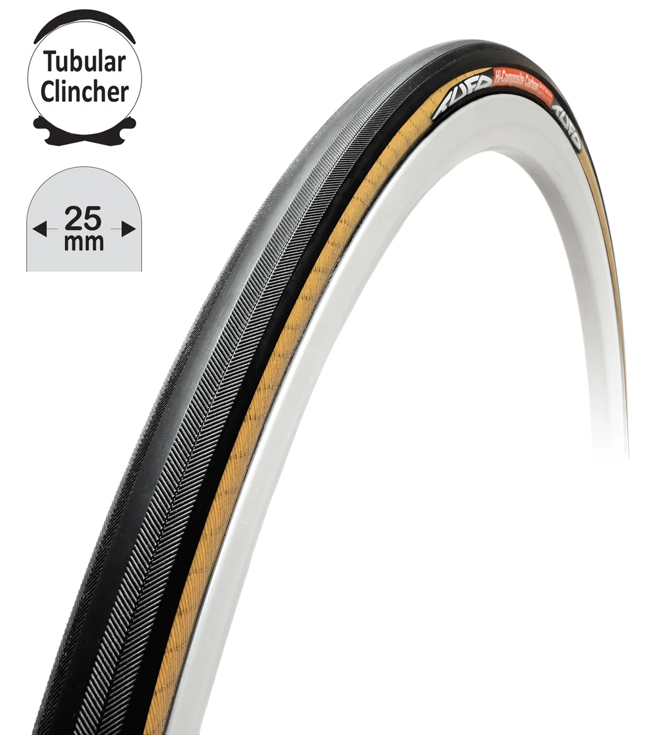 Tufo C Hi-Composite Carbon (HICC) Tubularsykkeldekk til alm. hjul 700x25c, Grå