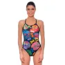 Turbo Haloween Skulls Tynn Stropp Badedrakt female, Multicolor, 7-8Y
