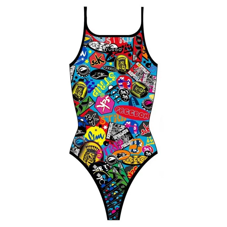 Turbo Stickers Colors Tynn Stropp Badedrakt female