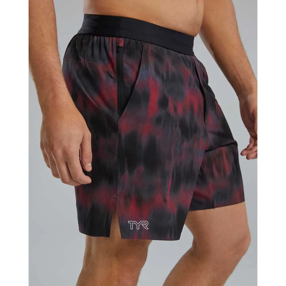 TYR Hydrosphere Unlined 7 Inch Spectrik Badebukse, Black / burgundy