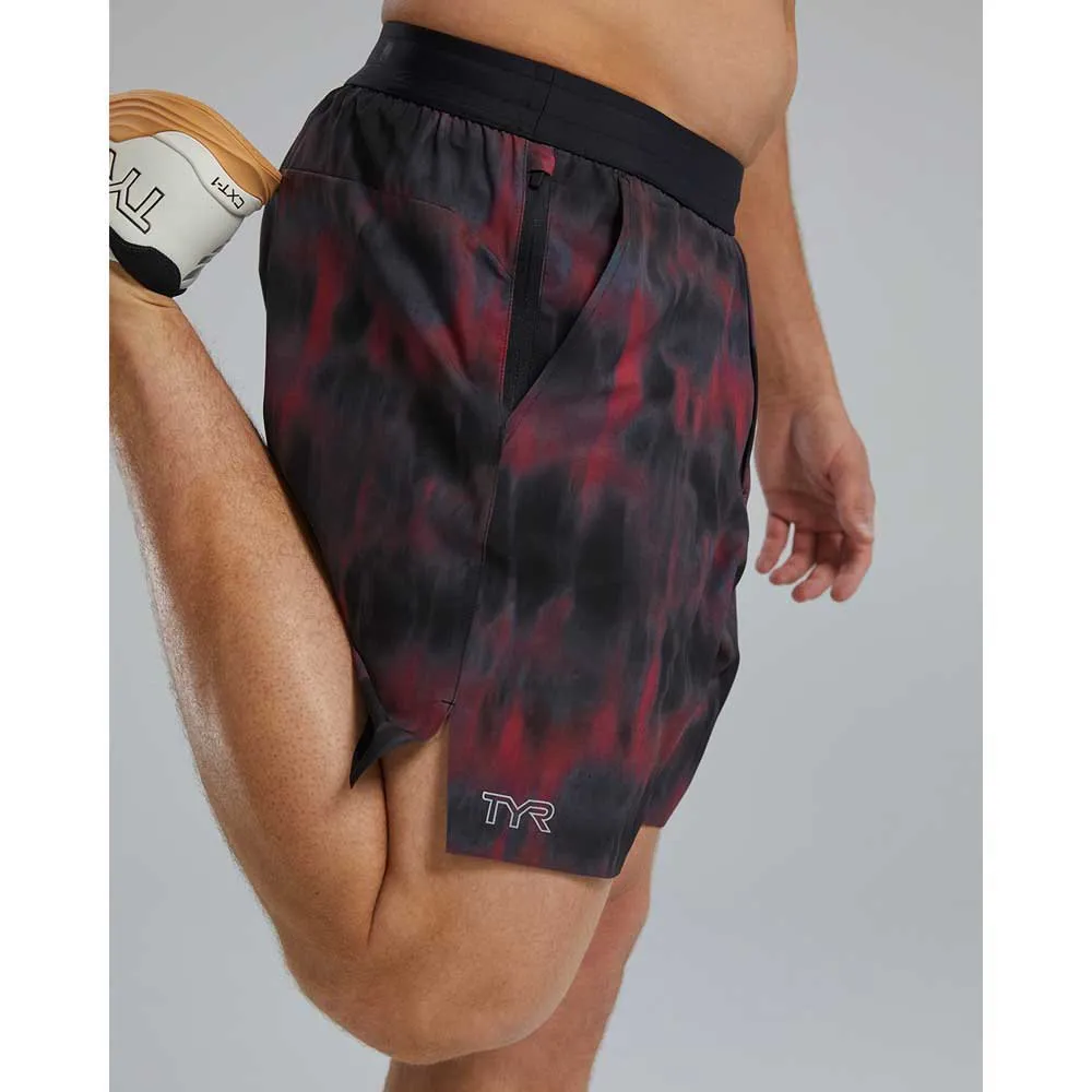 TYR Hydrosphere Unlined 7 Inch Spectrik Badebukse, Black / burgundy