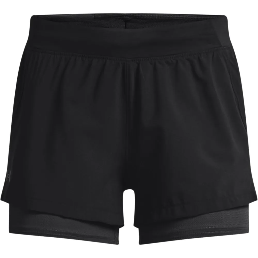 Under Armour 2 In 1 Iso Chill Run Korte Leggings female, Black / black Under Armour 2 In 1 Iso Chill Run Korte Leggings female, Black / black