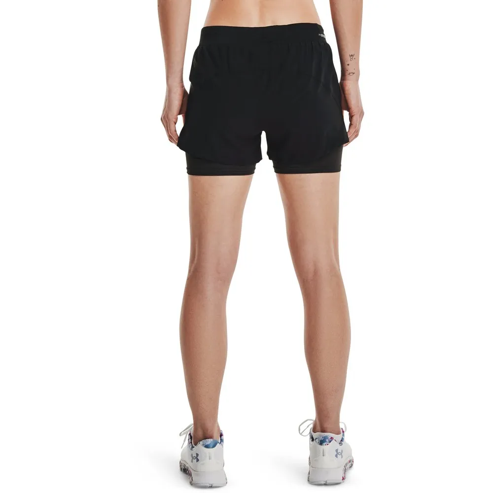 Under Armour 2 In 1 Iso Chill Run Korte Leggings female, Black / black Under Armour 2 In 1 Iso Chill Run Korte Leggings female, Black / black