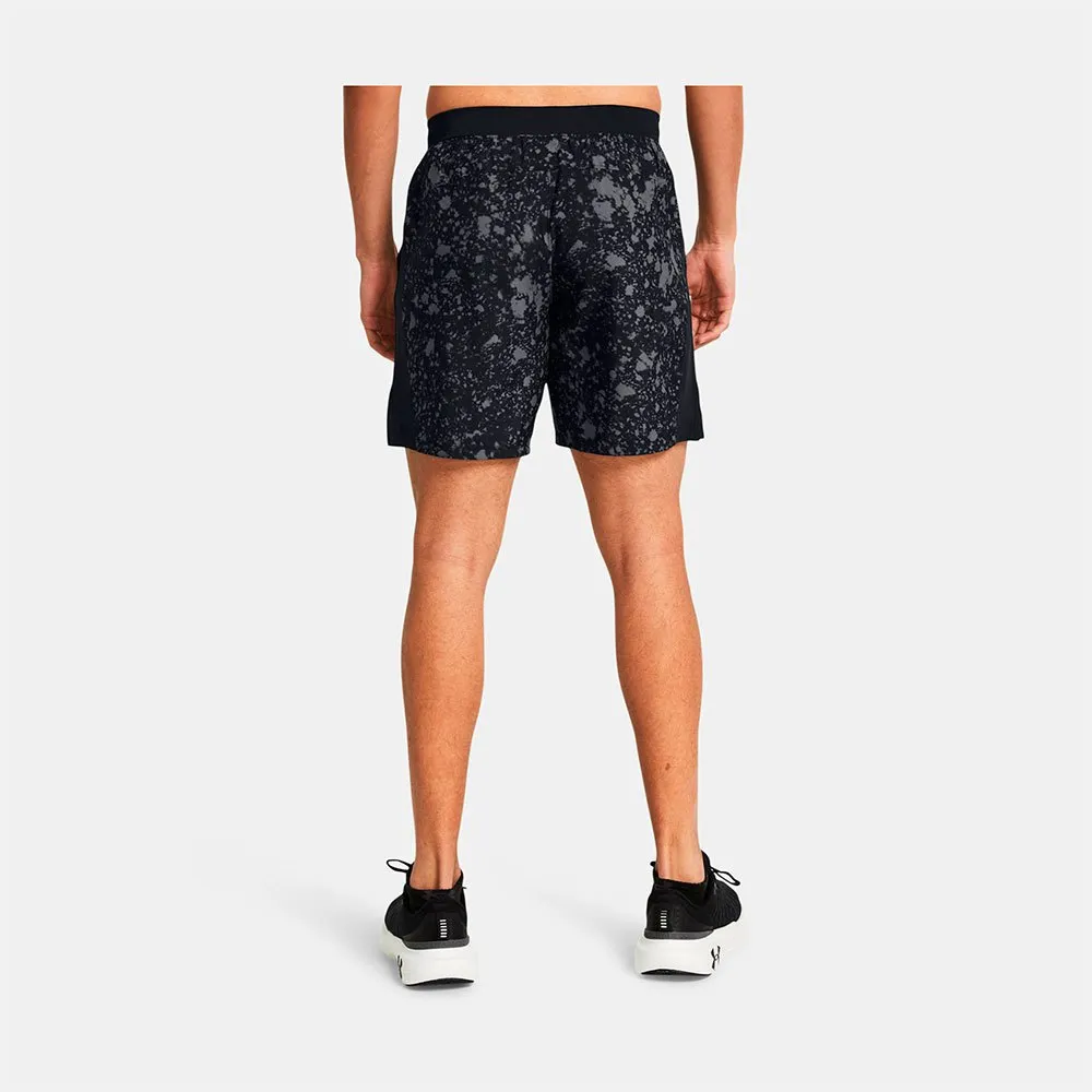 Under Armour Launch 7in Unlined Specks Shorts male, Black / black / reflective, Regular Under Armour Launch 7in Unlined Specks Shorts male, Black / black / reflective, Regular