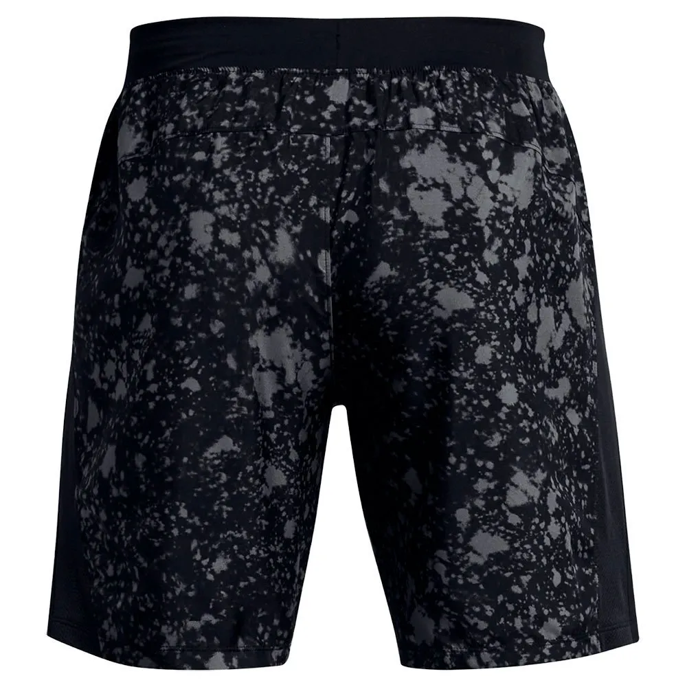 Under Armour Launch 7in Unlined Specks Shorts male, Black / black / reflective, Regular Under Armour Launch 7in Unlined Specks Shorts male, Black / black / reflective, Regular