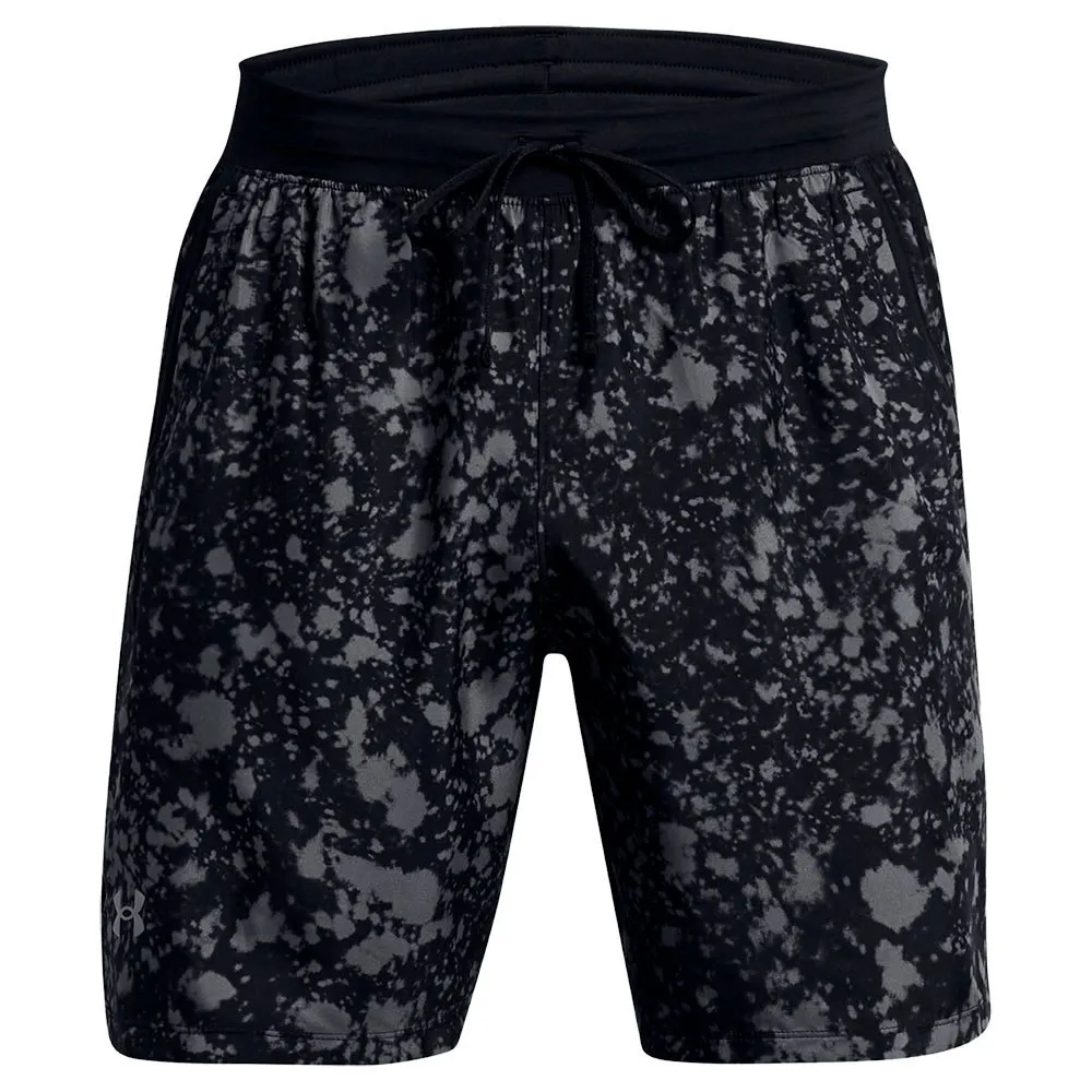 Under Armour Launch 7in Unlined Specks Shorts male, Black / black / reflective, Regular Under Armour Launch 7in Unlined Specks Shorts male, Black / black / reflective, Regular
