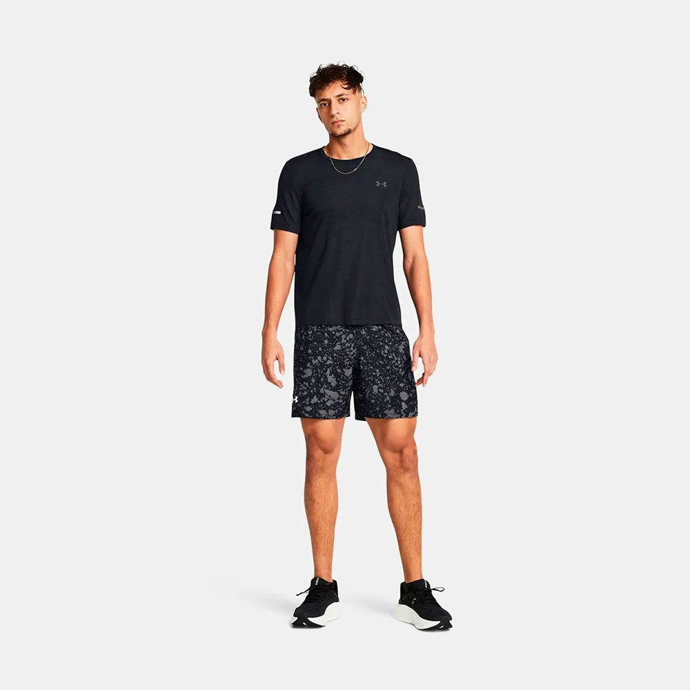 Under Armour Launch 7in Unlined Specks Shorts male, Black / black / reflective, Regular Under Armour Launch 7in Unlined Specks Shorts male, Black / black / reflective, Regular