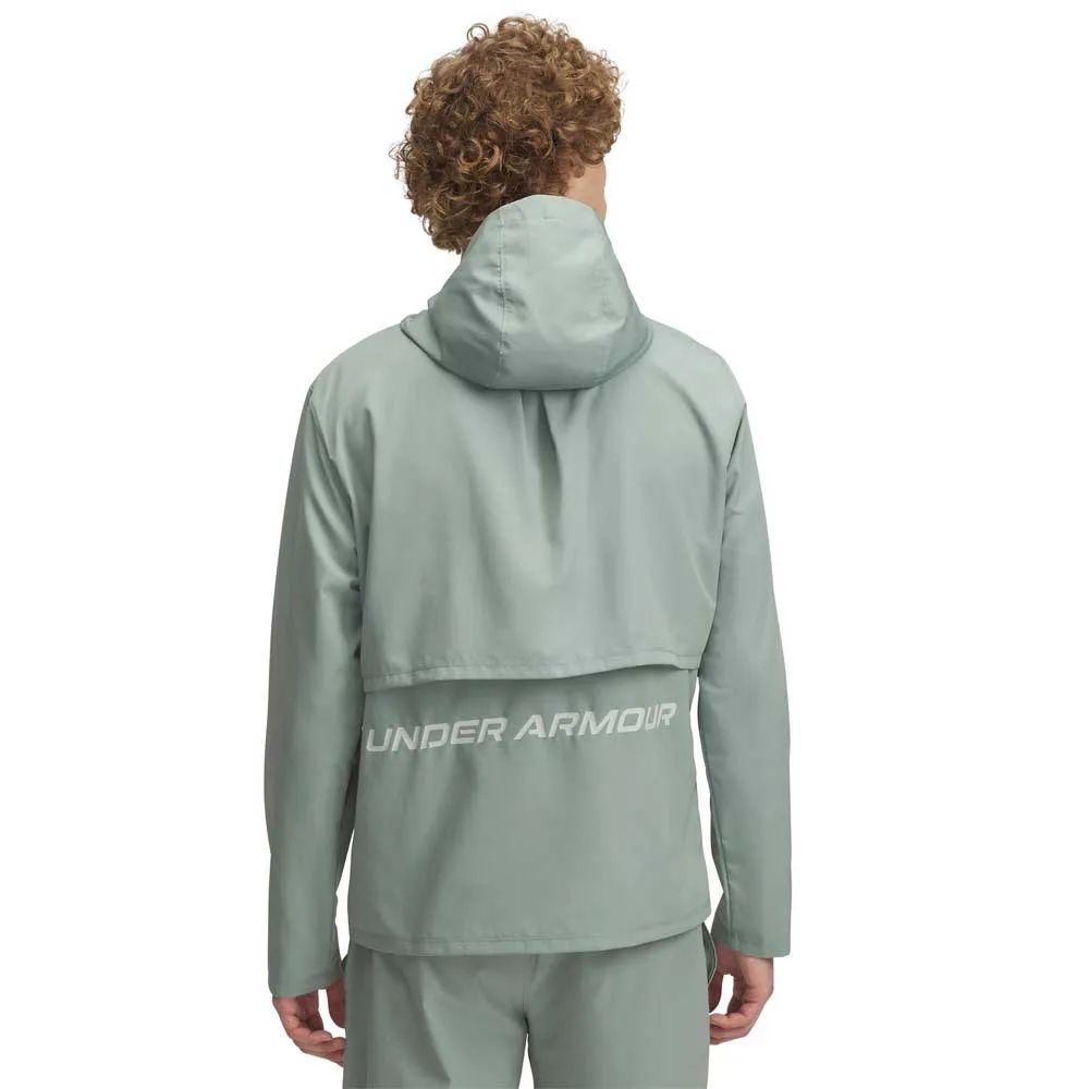 Under Armour Launch Vindjakke Refurbished male, Silica green / hydro green / reflective Under Armour Launch Vindjakke Refurbished male, Silica green / hydro green / reflective