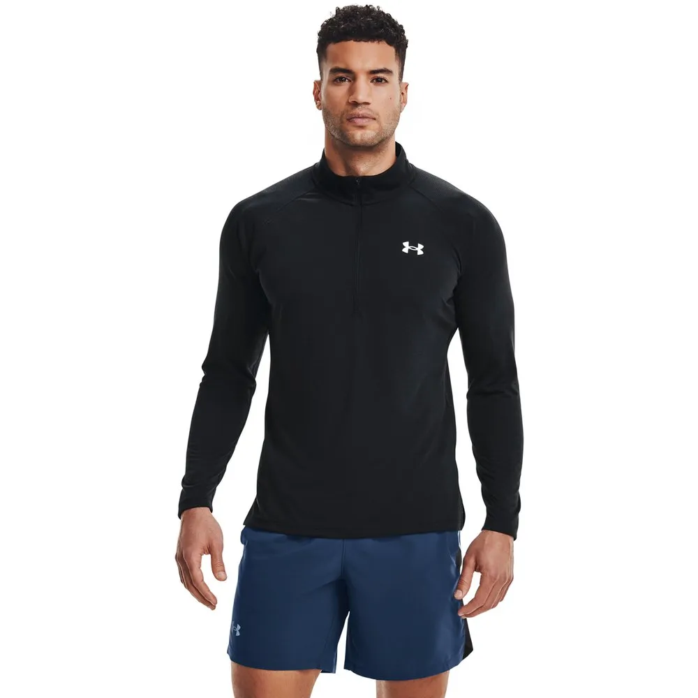Under Armour Seamless Halv Glidelås Langarmet T-skjorte male, Black