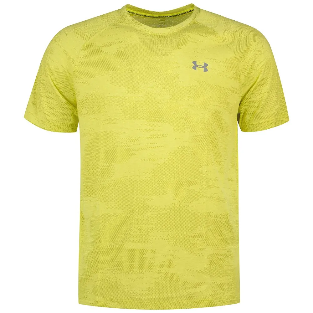 Under Armour Streaker Speedcamo Kortarmet T-skjorte male, Lime yellow 743 / reflective 960